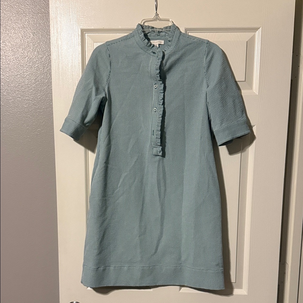ANN MASHBURN green and white striped Dress